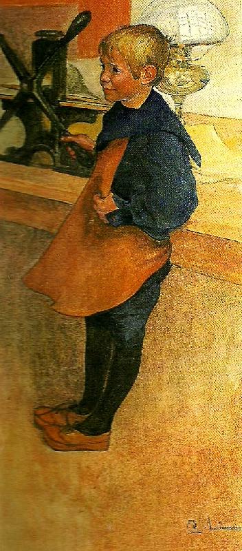 Carl Larsson pontus vid etsningspressen oil painting image